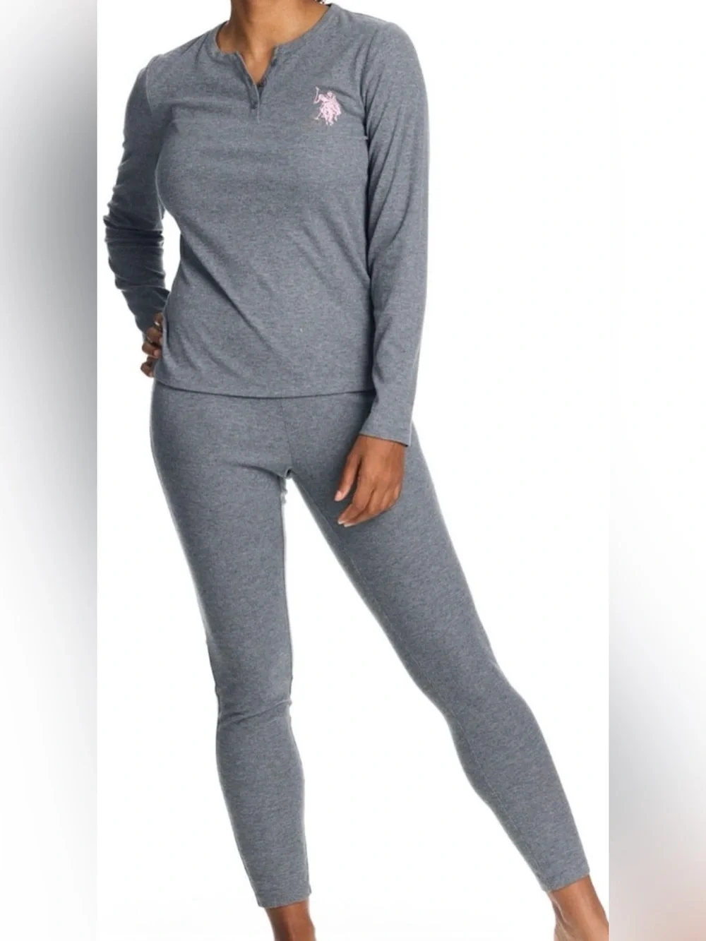 BRAND NEW U.S. Polo Assn. Women's Ribbed Henley Long Underwear Thermal Set Small